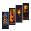 Set Of 4 Lord Buddha Satin Matt Texture UV Art Painting Kafalo