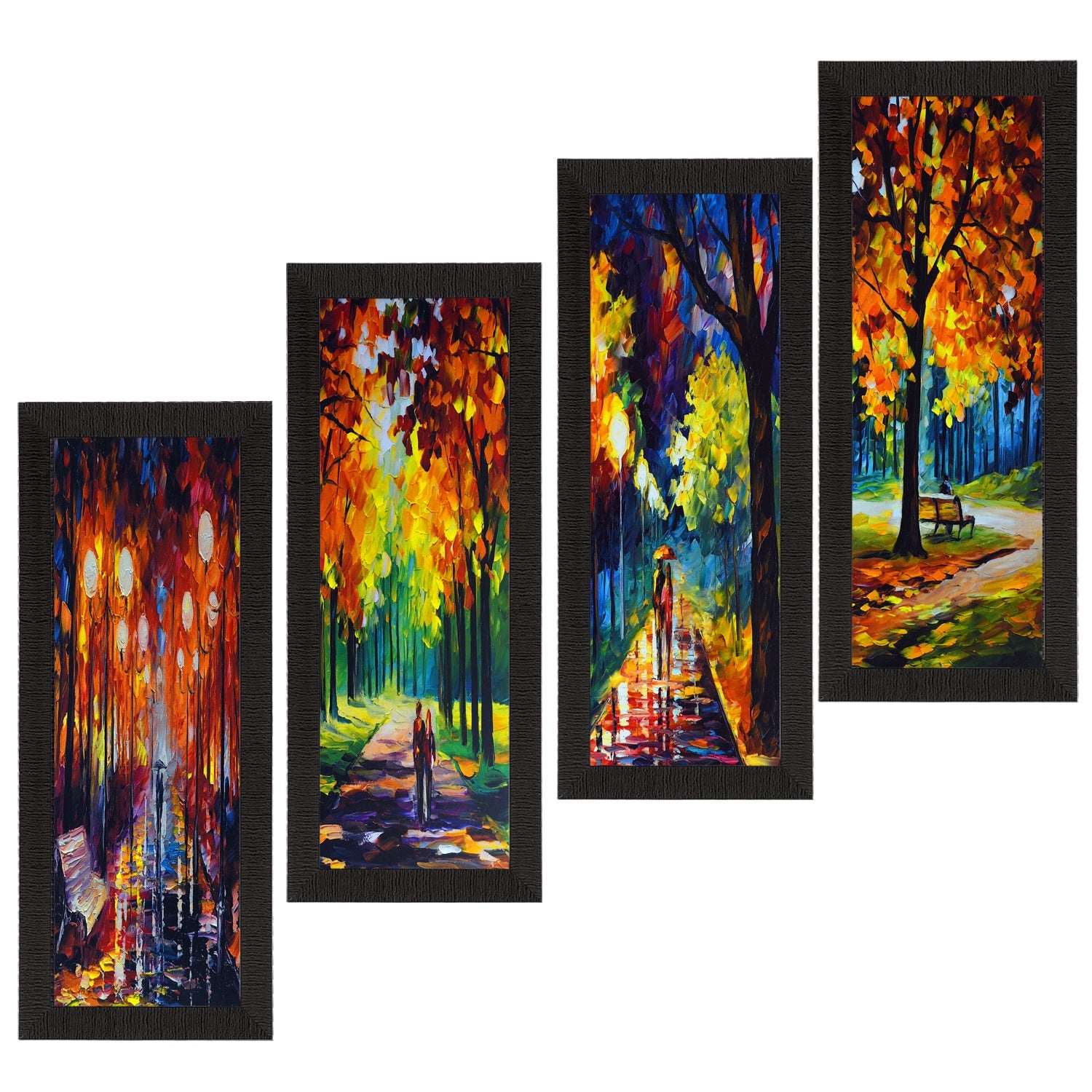 Set Of 4 Loving Couple Moments Satin Matt Texture UV Art Painting Kafalo
