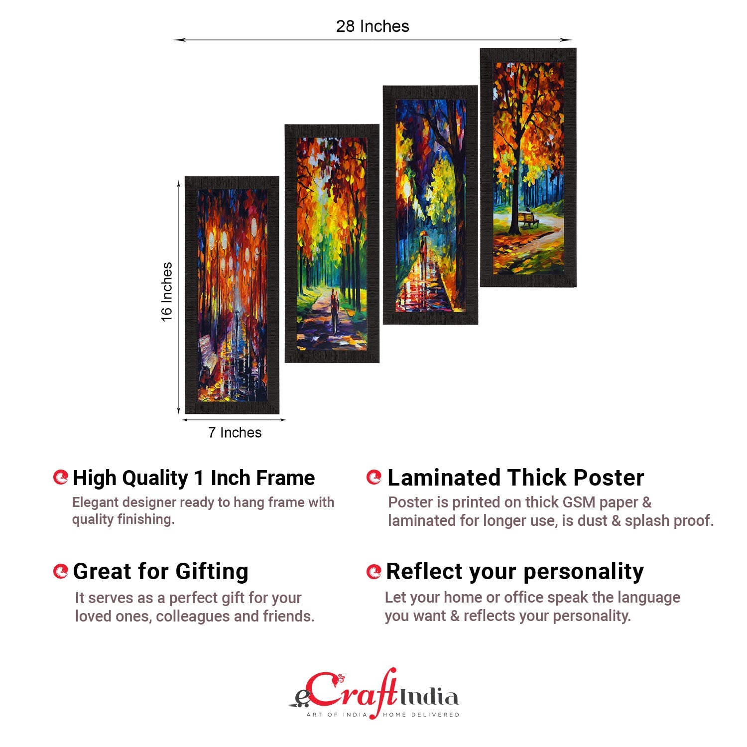 Set Of 4 Loving Couple Moments Satin Matt Texture UV Art Painting Kafalo