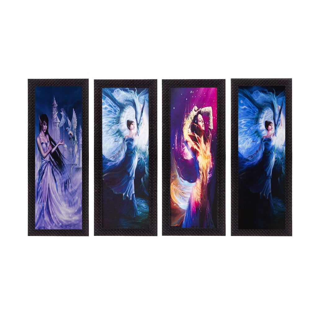 Set Of 4 Dancing Angels Satin Matt Texture UV Art Painting Kafalo