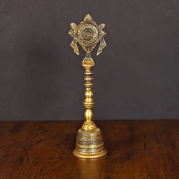 Brass Chakra Handbell (10.5 Inch) Vedansh Craft