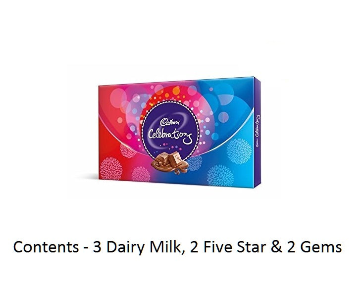 Stone Rudraksh Rakhi with Cadbury Celebrations Gift Pack of 7 Assorted Chocolates and Roli Tikka Matki, Best Wishes Greeting Card Kafalo