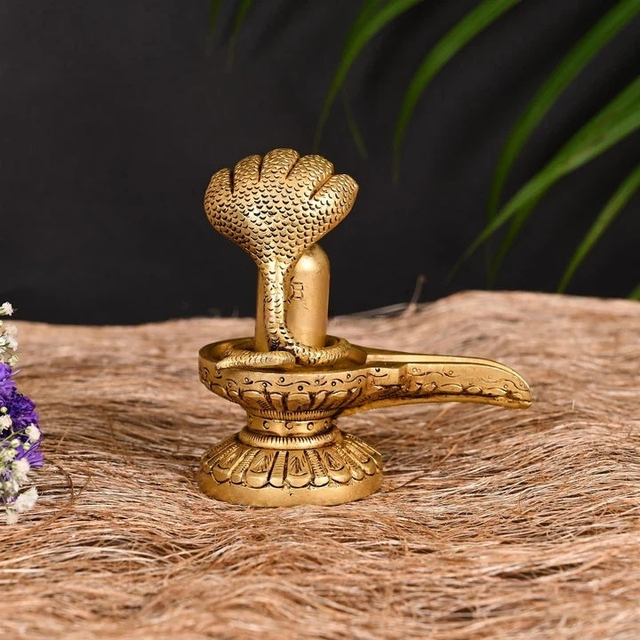 Brass Shivling/Shivlingam Idol (4.5 Inch) Vedansh Craft