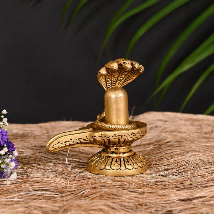Brass Shivling/Shivlingam Idol (4.5 Inch) Vedansh Craft