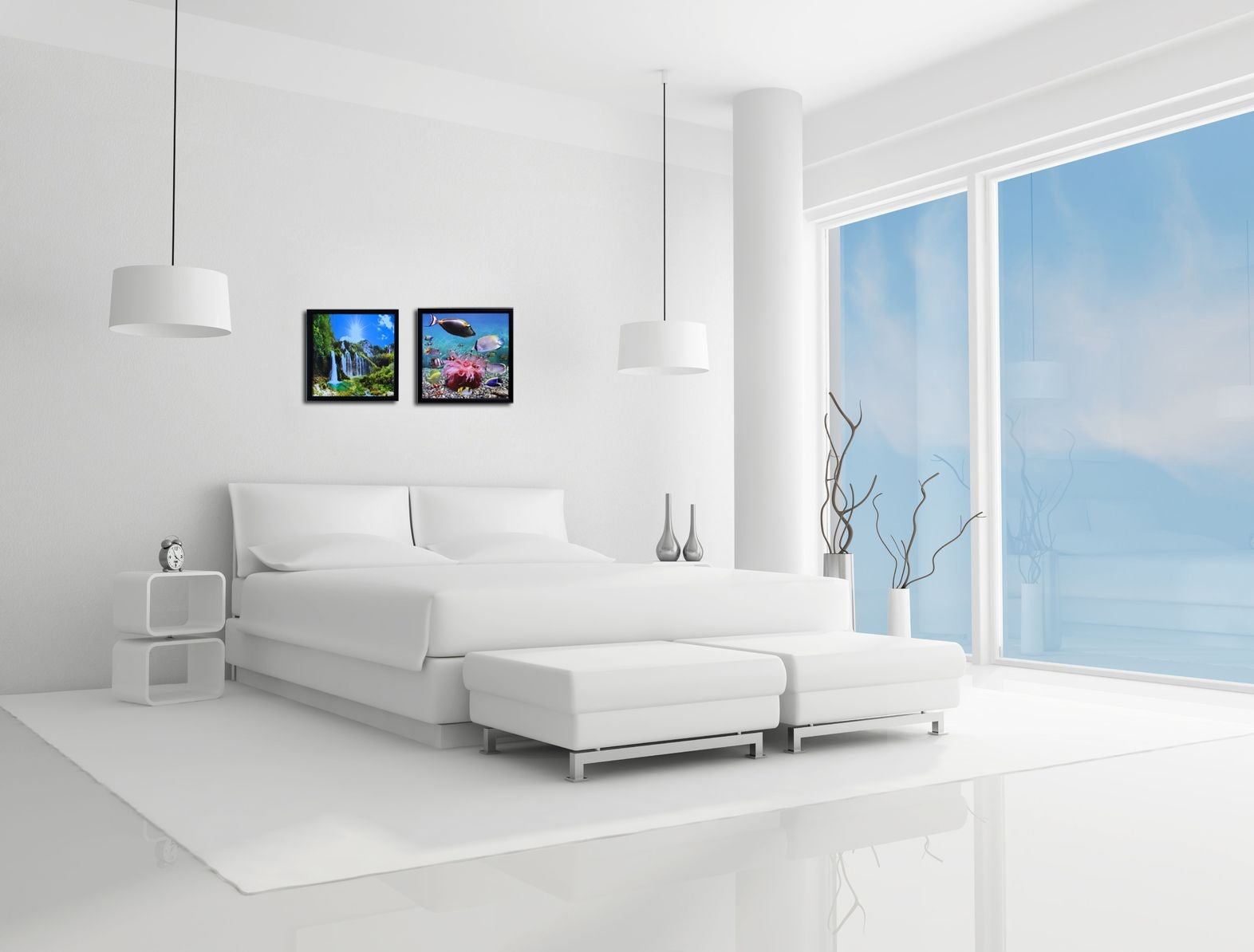Set of Natural Scenery and Sea View Satin Matt Texture UV Art Painting Kafalo