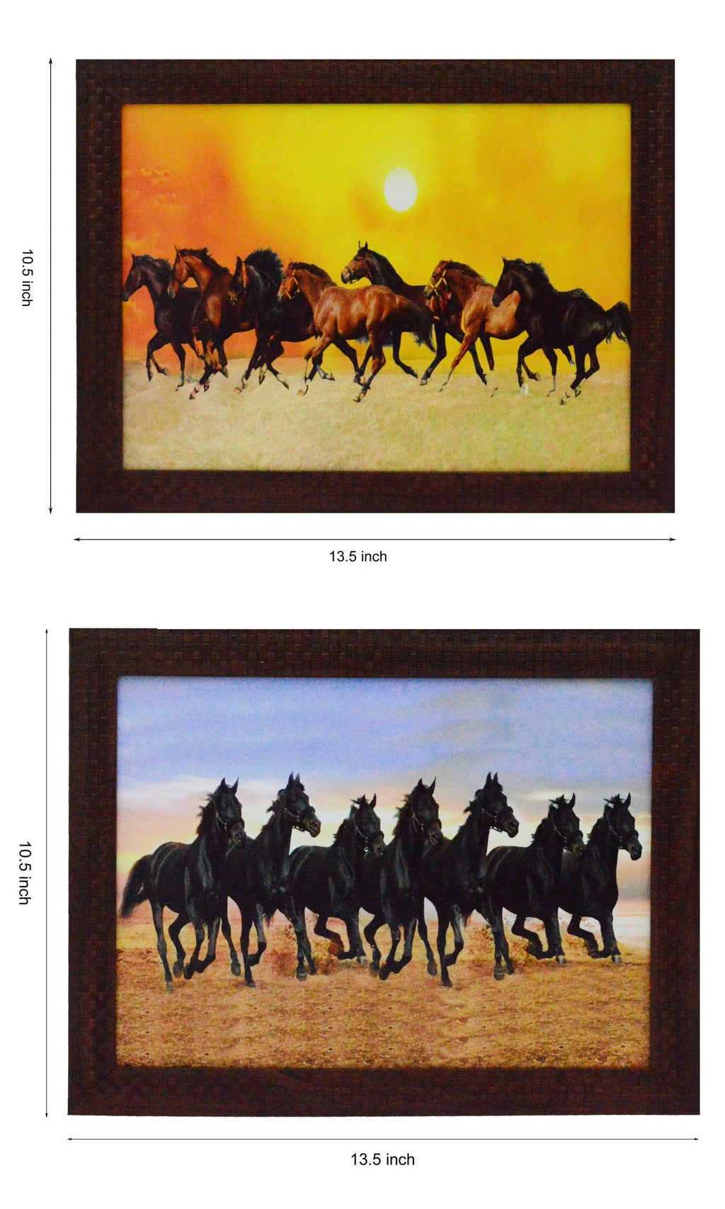 Set of 2 Running Horses Satin Matt Texture UV Art Painting Kafalo