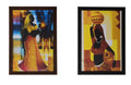 Set of 2 Village Lady Satin Matt Texture UV Art Painting Kafalo