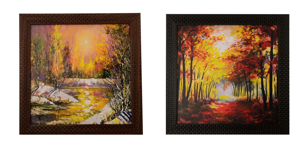 Set of 2 Natural Scenery Satin Matt Texture UV Art Painting Kafalo
