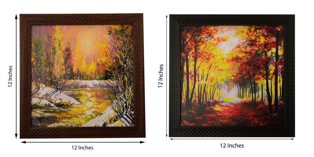 Set of 2 Natural Scenery Satin Matt Texture UV Art Painting Kafalo