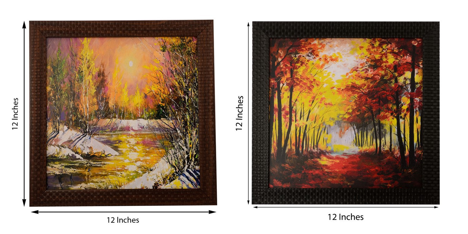 Set of 2 Natural Scenery Satin Matt Texture UV Art Painting Kafalo