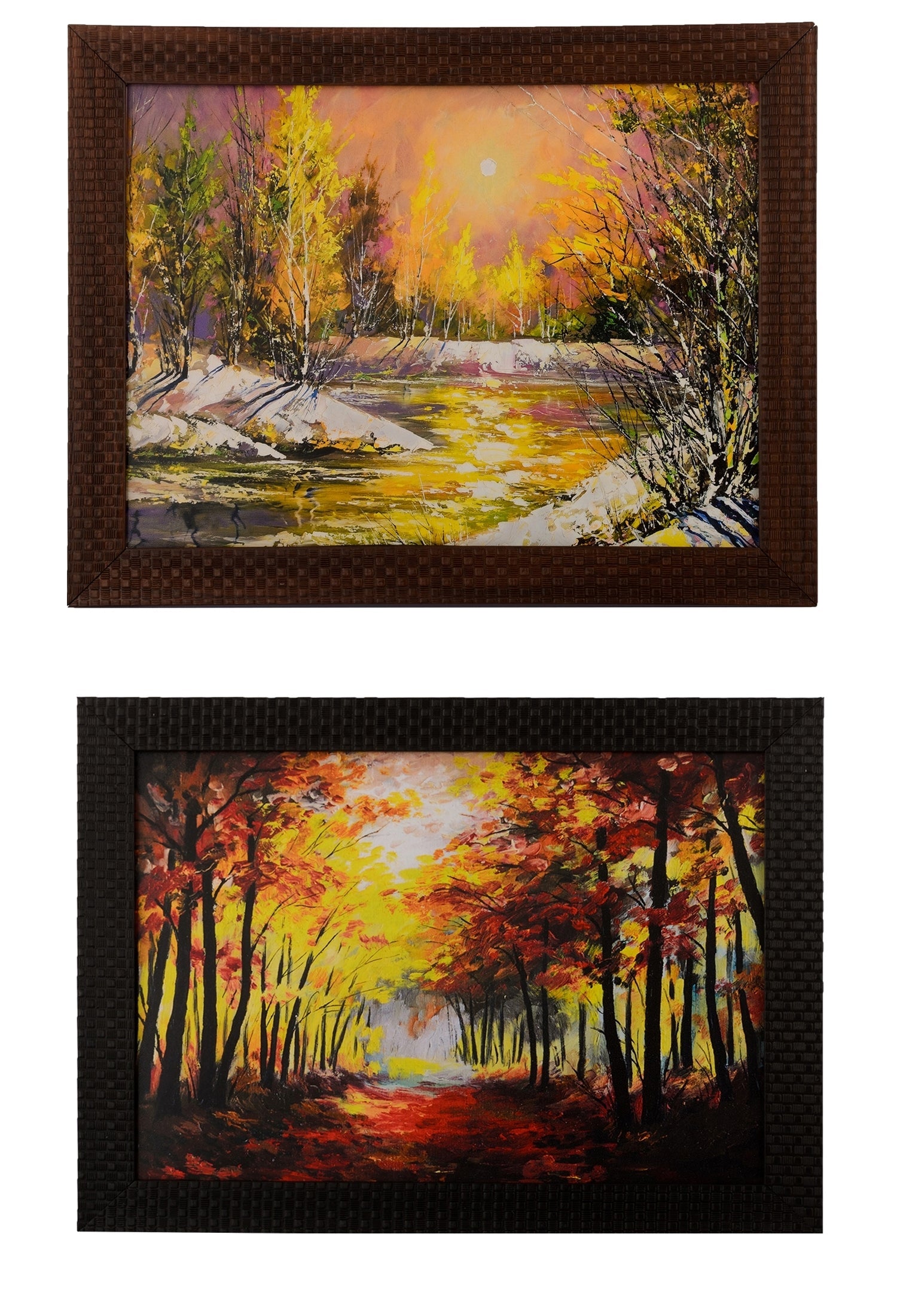 Set of 2 Nature's beauty under Sunlight Satin Matt Texture UV Art Painting Kafalo