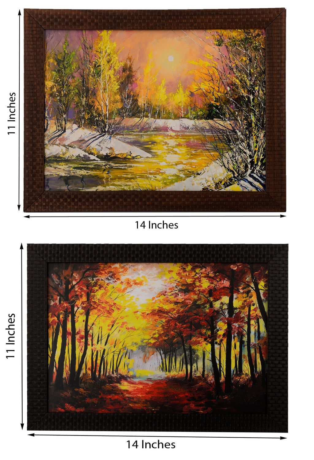 Set of 2 Nature's beauty under Sunlight Satin Matt Texture UV Art Painting Kafalo