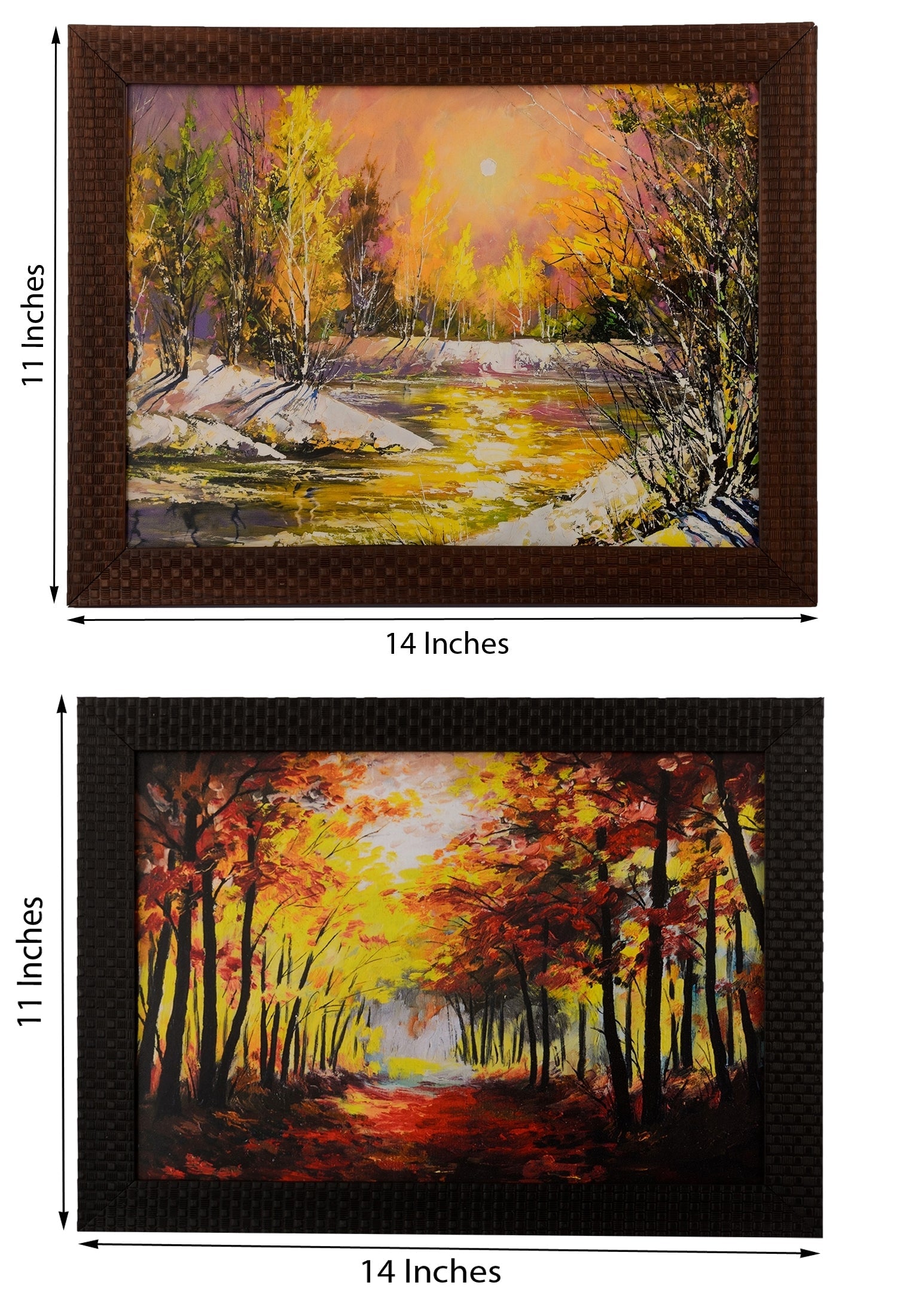 Set of 2 Nature's beauty under Sunlight Satin Matt Texture UV Art Painting Kafalo