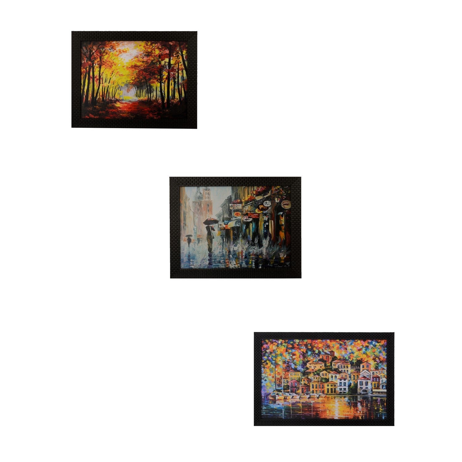 Set of 3 Nature's beauty Scenery Satin Matt Texture UV Art Painting Kafalo