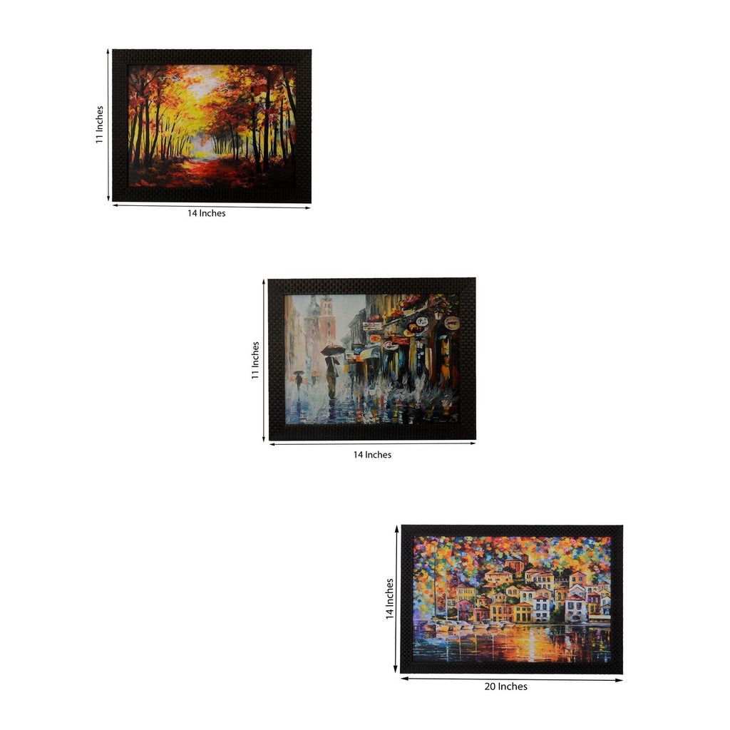 Set of 3 Nature's beauty Scenery Satin Matt Texture UV Art Painting Kafalo