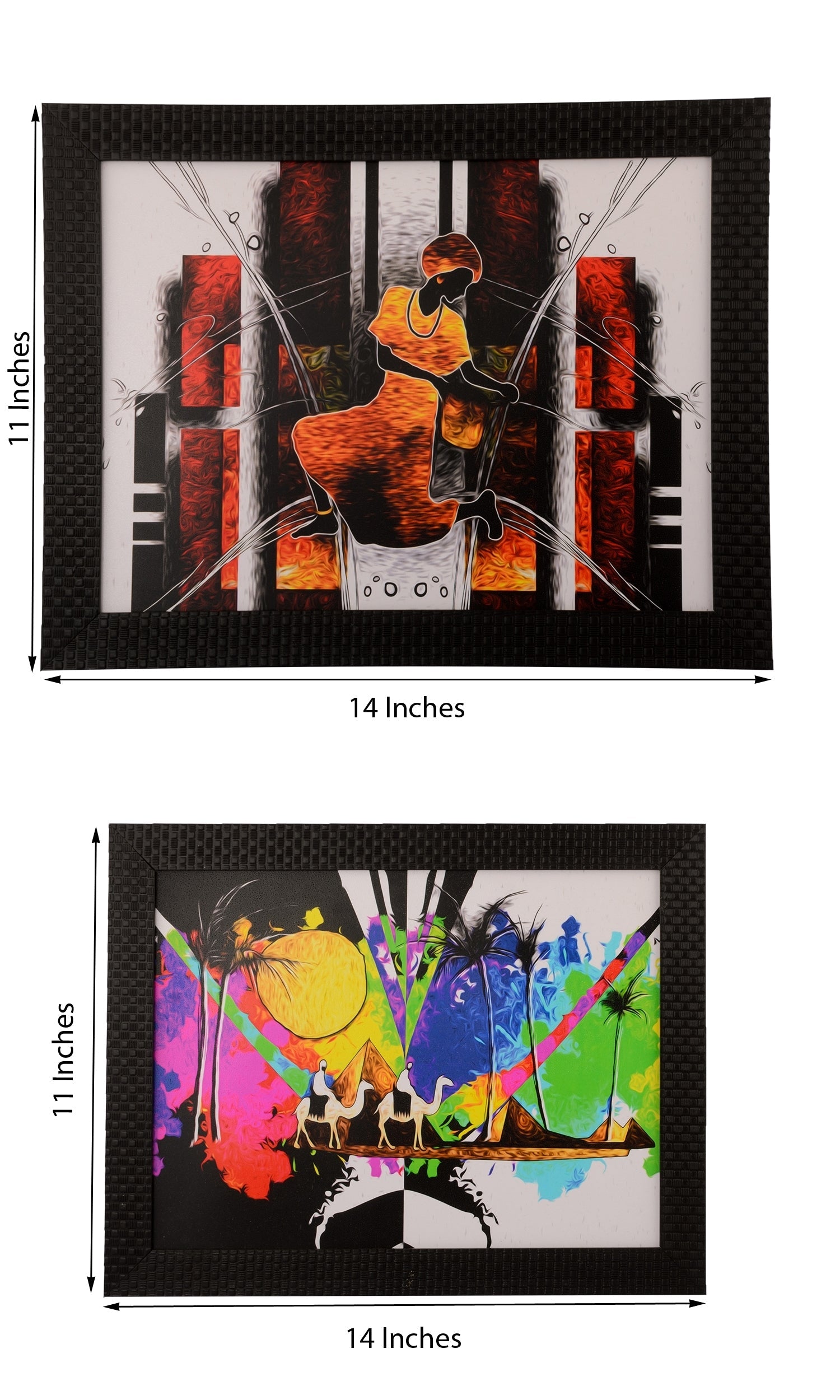 Set of 2 Abstract Satin Matt Texture UV Art Painting Kafalo