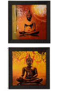 Set of 2 Meditating Buddha Satin Matt Texture UV Art Painting Kafalo