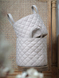 Ash Polka Quilted Basket Contrast Living