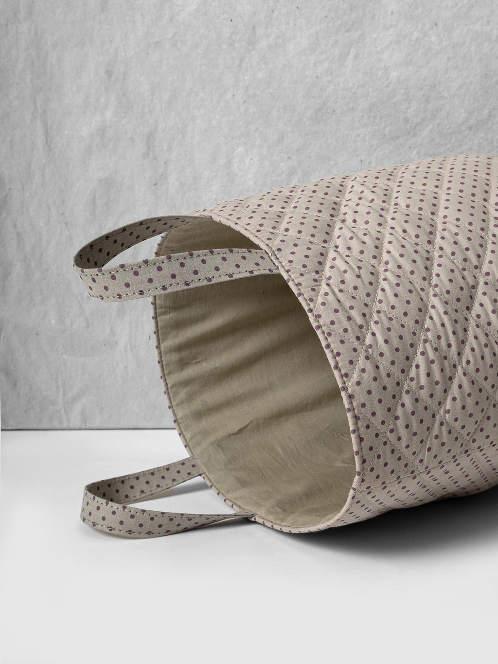 Ash Polka Quilted Basket Contrast Living