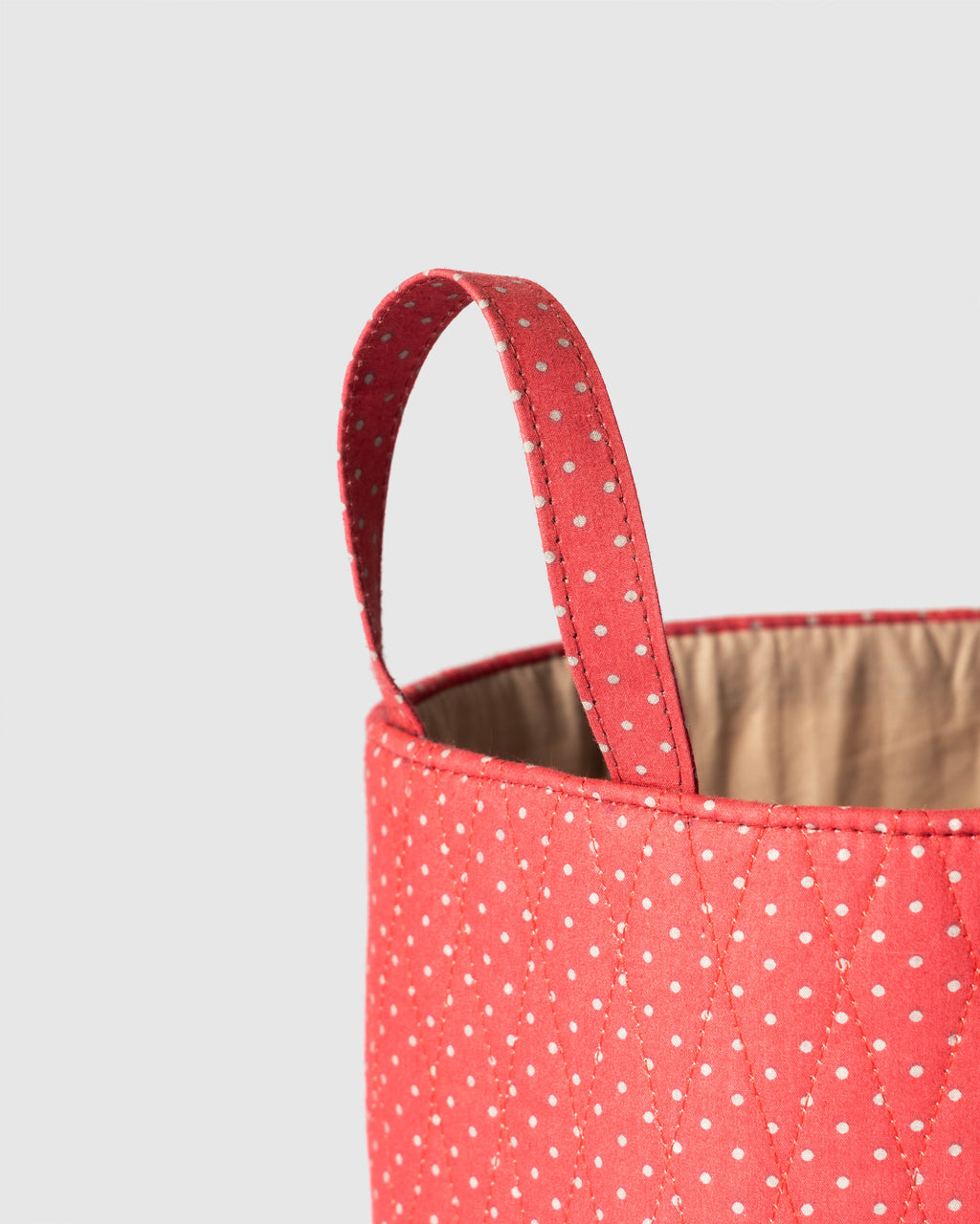 Cherry Stitch Storage Basket Contrast Living