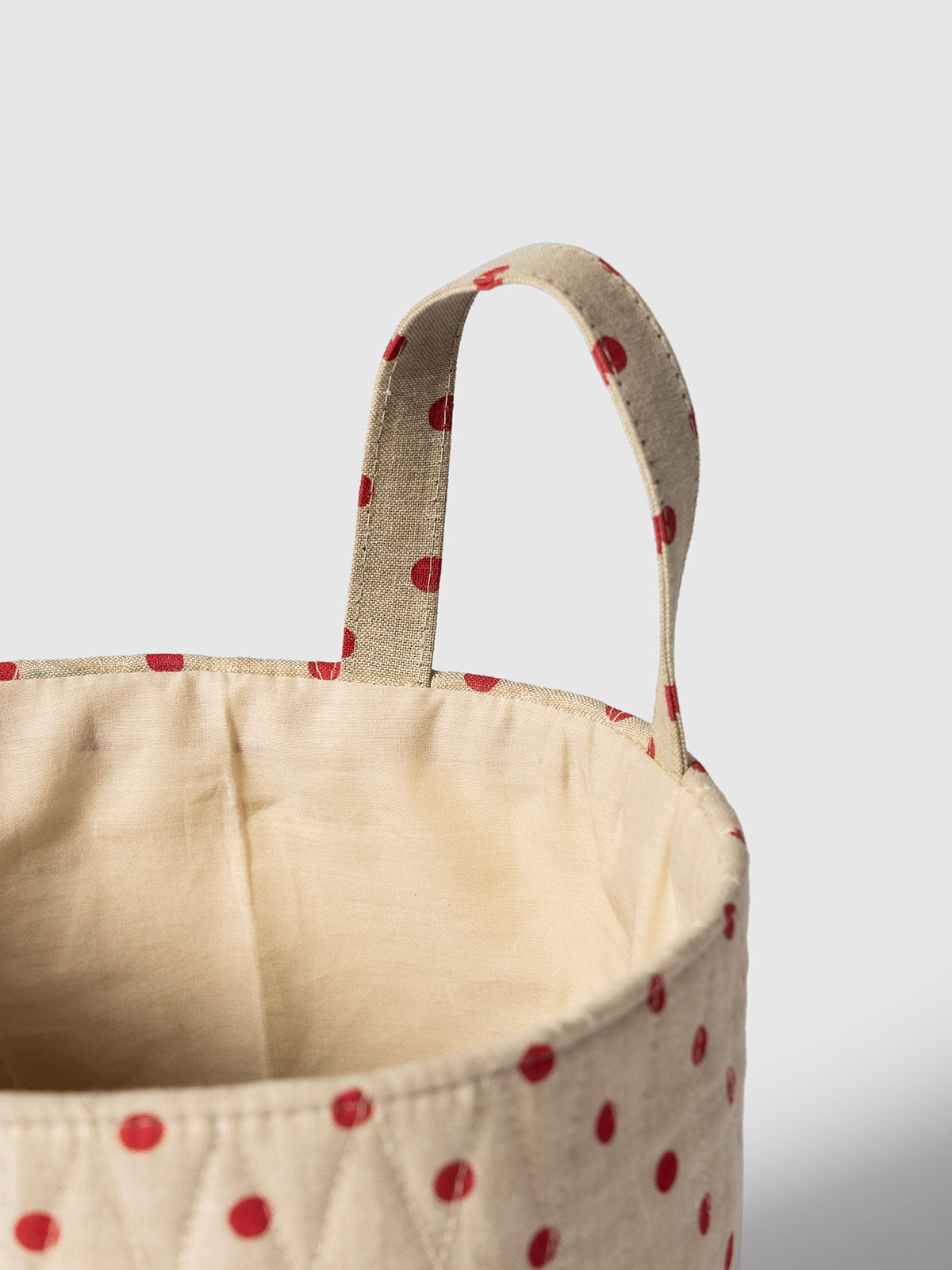 Ruby Dot Quilted Basket Contrast Living