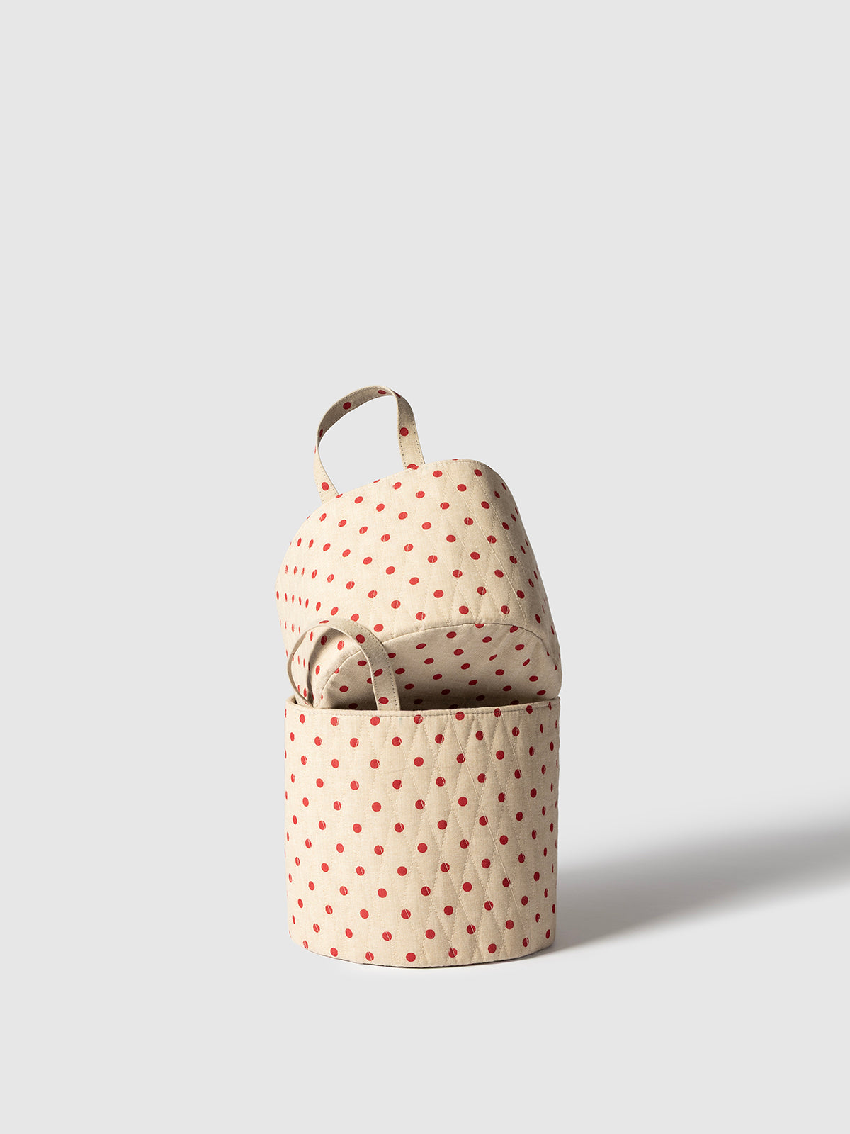 Ruby Dot Quilted Basket Contrast Living