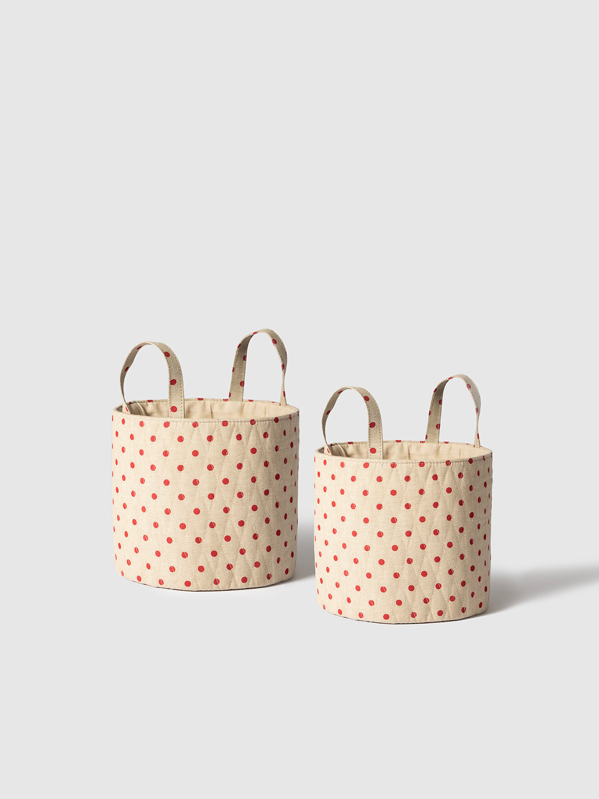 Ruby Dot Quilted Basket Contrast Living