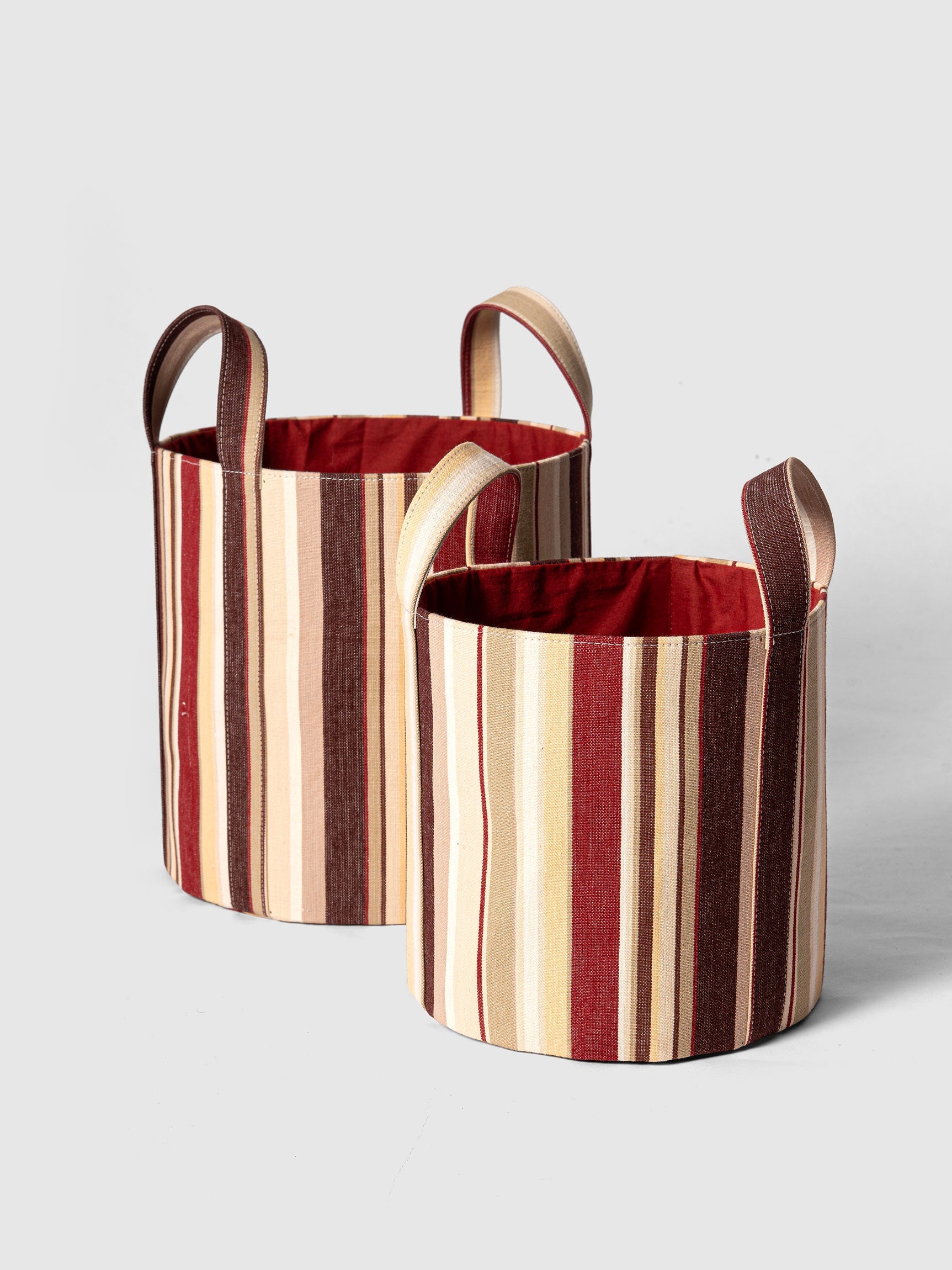 Striped Earth Basket Contrast Living