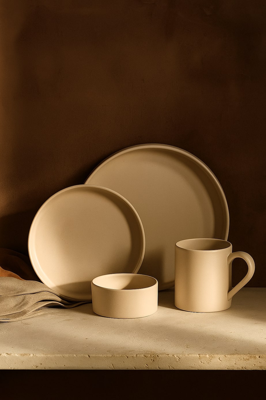 Sandstone Élite Dinnerware Set Contrast Living