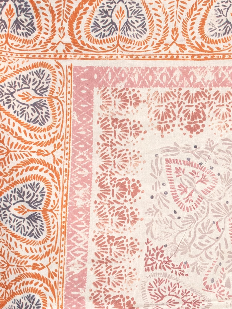 Mirene Hand Block Printed Dohar Contrast Living