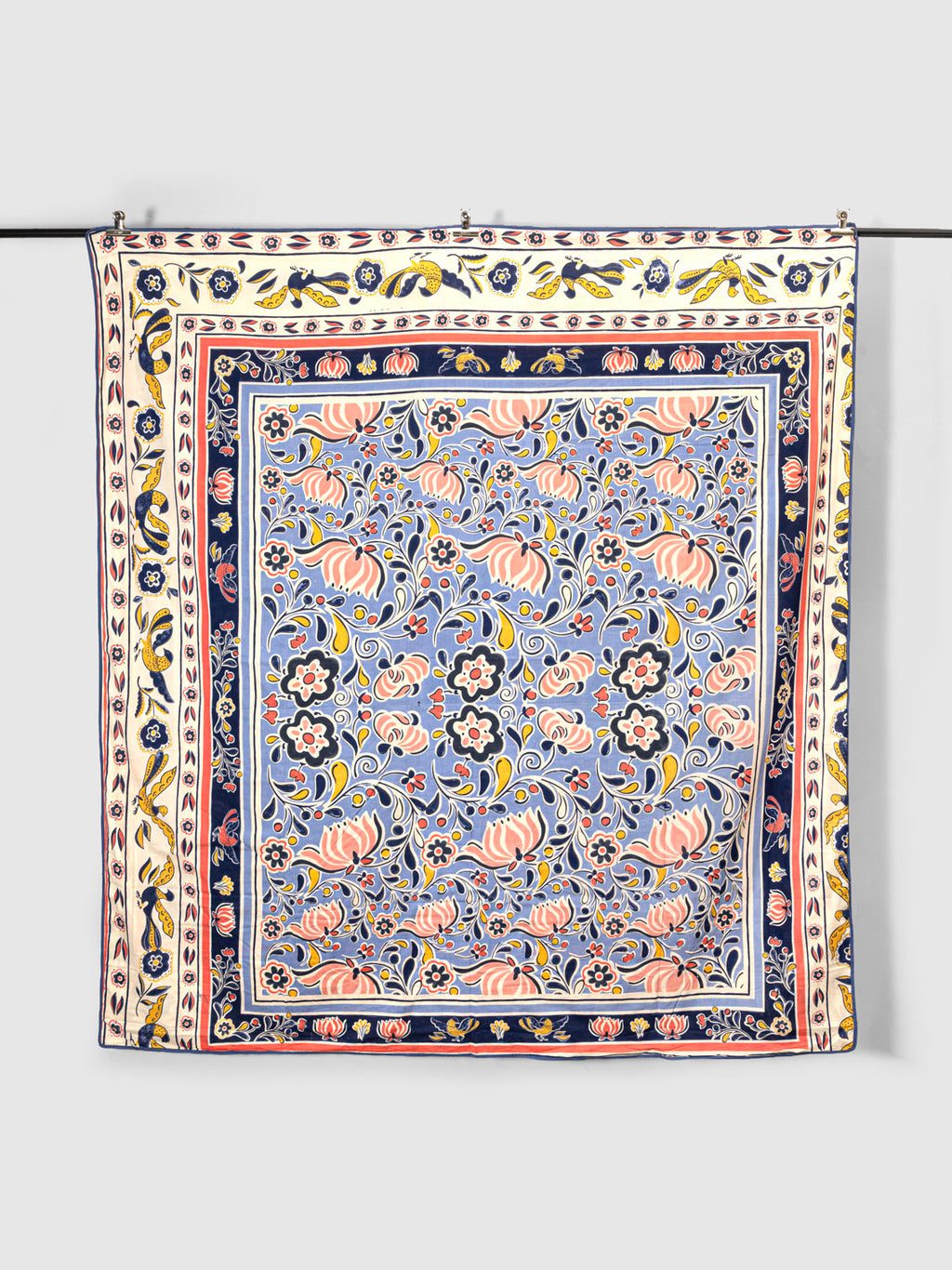 Serelune Hand Block Printed Dohar Contrast Living