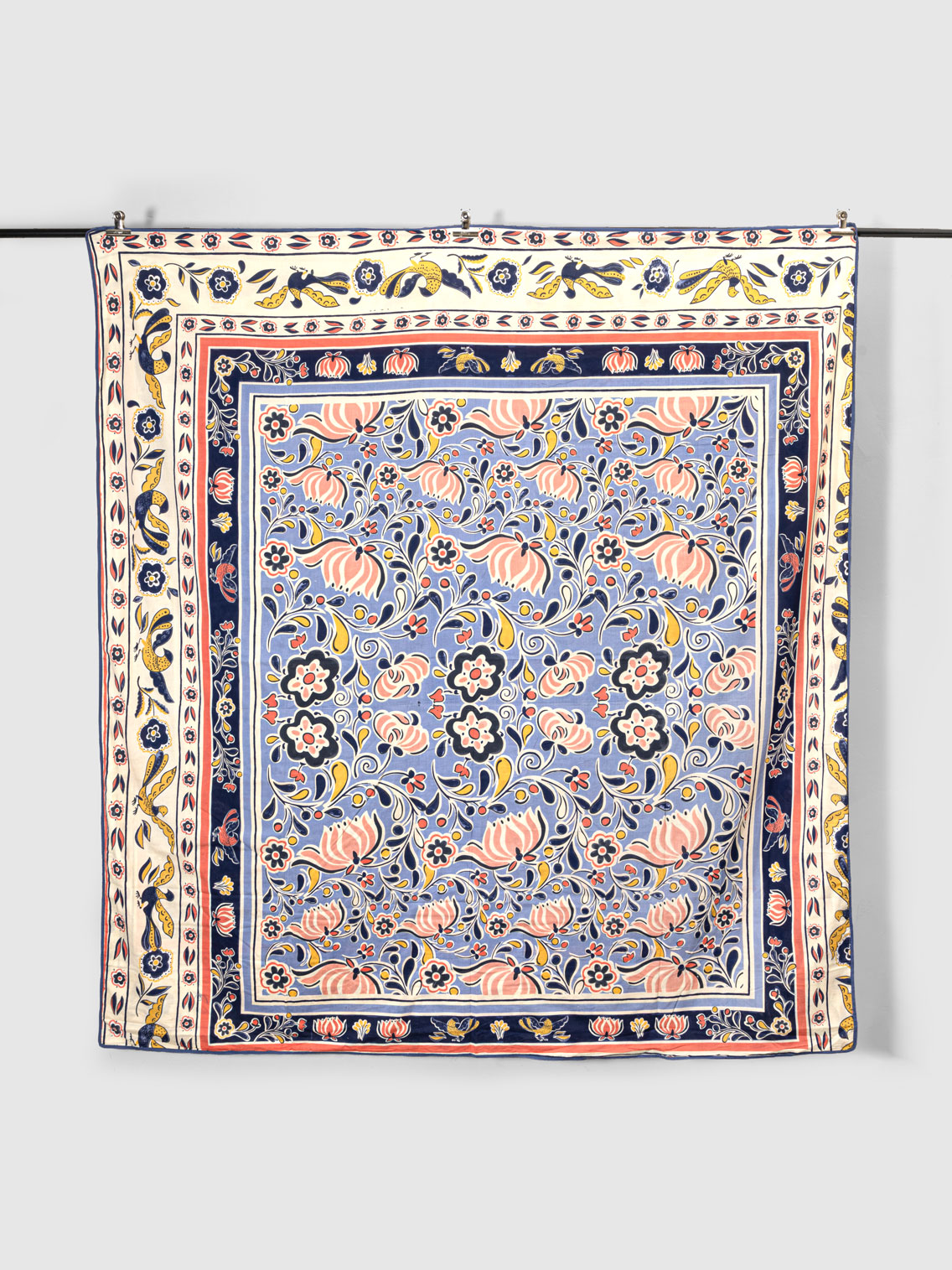 Serelune Hand Block Printed Dohar Contrast Living