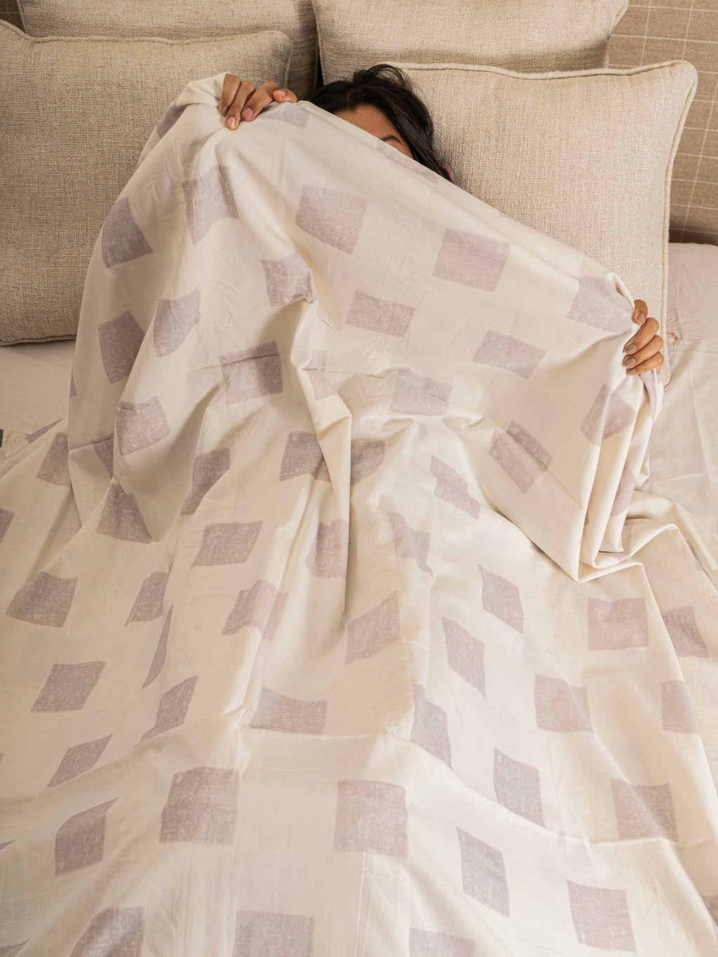 Theorine Hand Block Printed Dohar Contrast Living