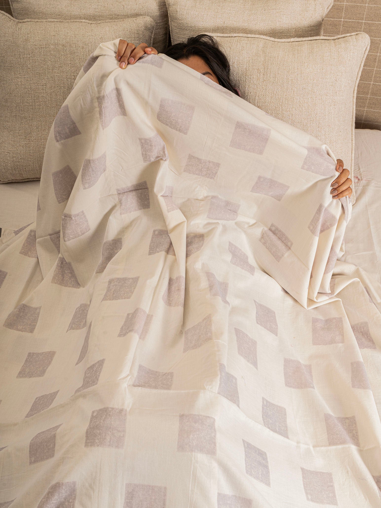 Theorine Hand Block Printed Dohar Contrast Living