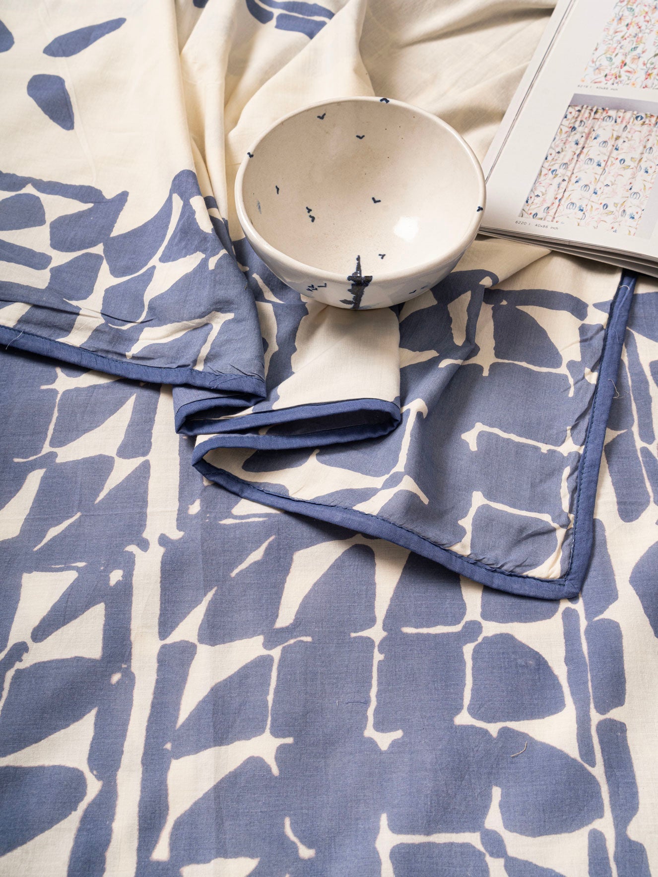 Calianne Hand Block Printed Dohar Contrast Living