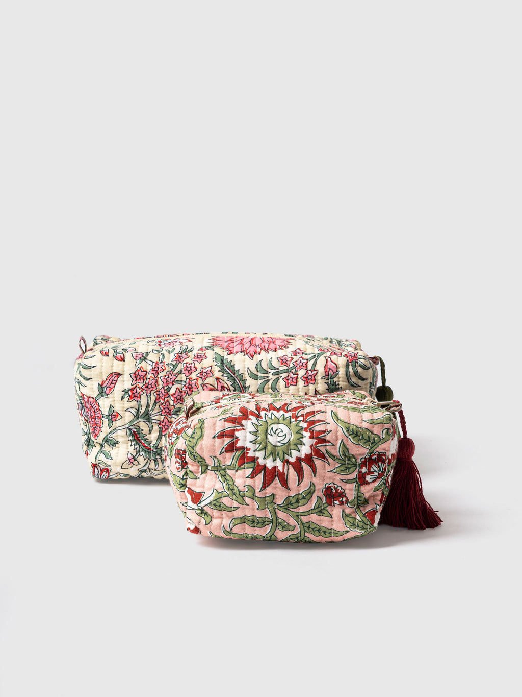 Souvenir Handmade Cotton Multipurpose Utility Pouches (Set of 2) Contrast Living