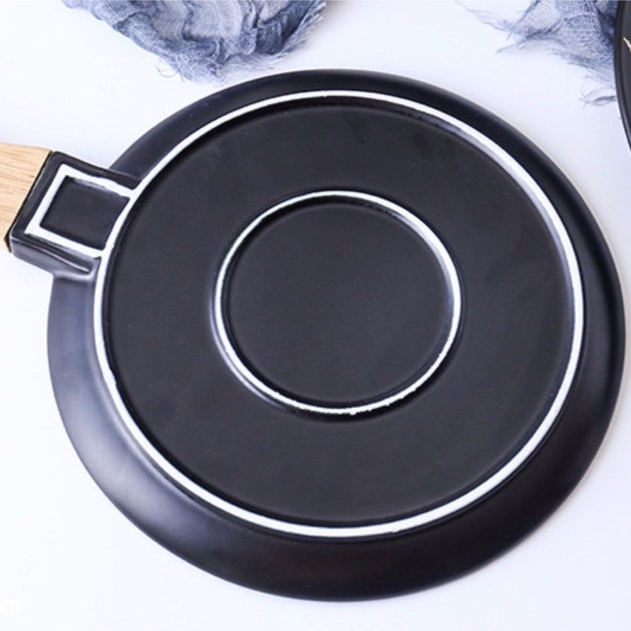 Black Marble Snack Plate Nestasia