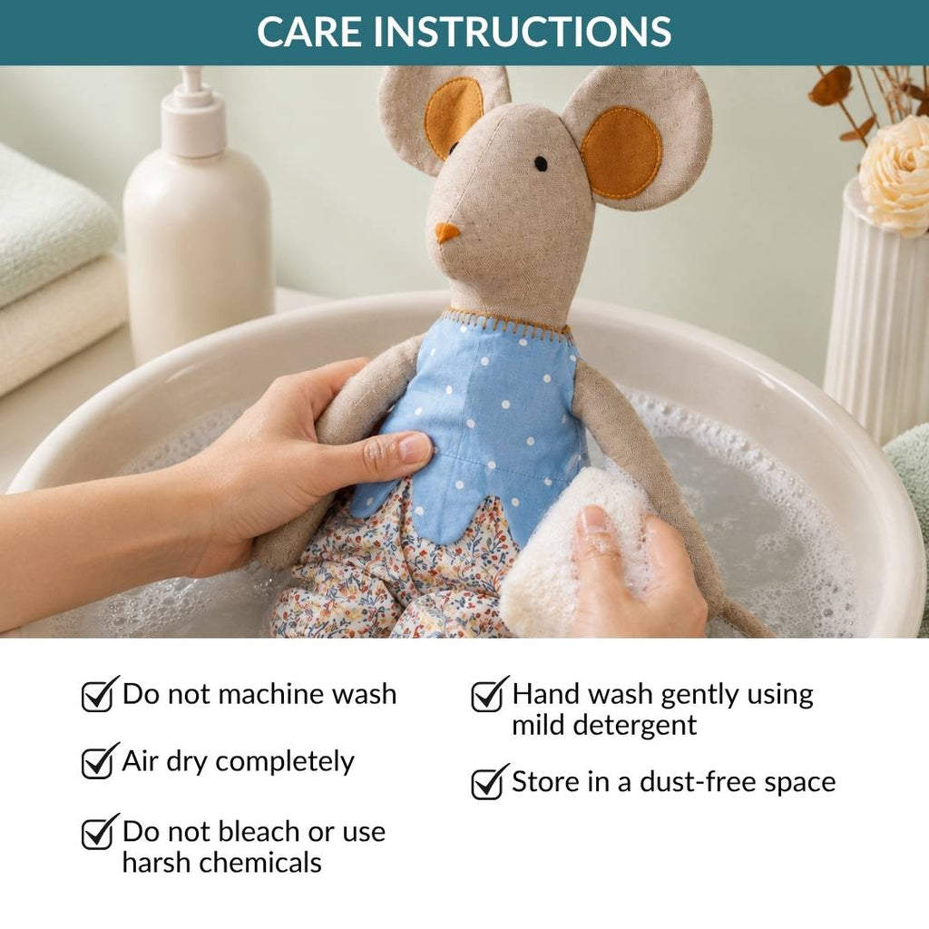 Country Mouse Fur Free Cotton Stuffed Toy Nestasia