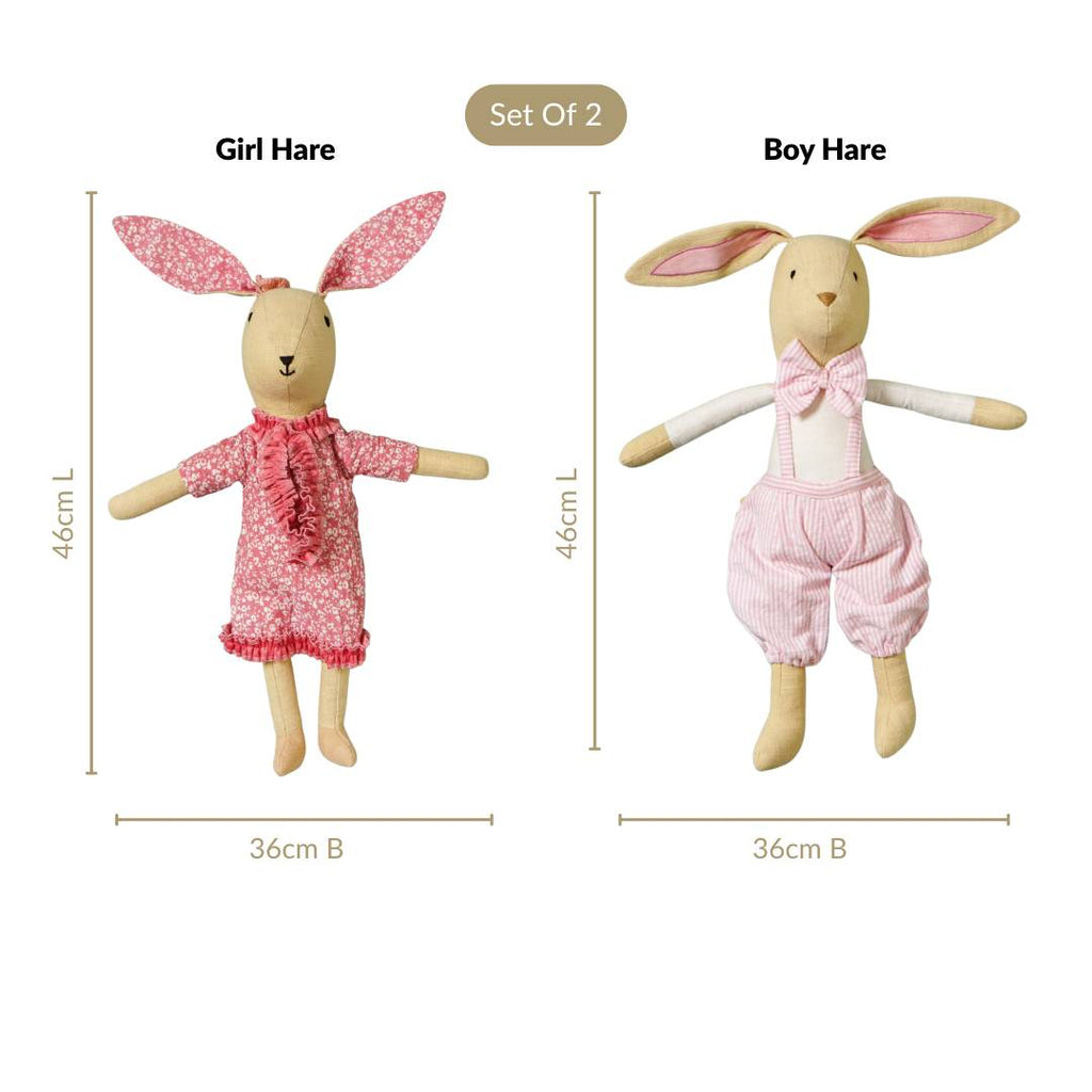 Mr And Mrs Bunny Cuddly Toy Set Of 2 Nestasia