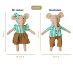 Elephant Plushie Sustainable Stuffed Animal Pair Nestasia