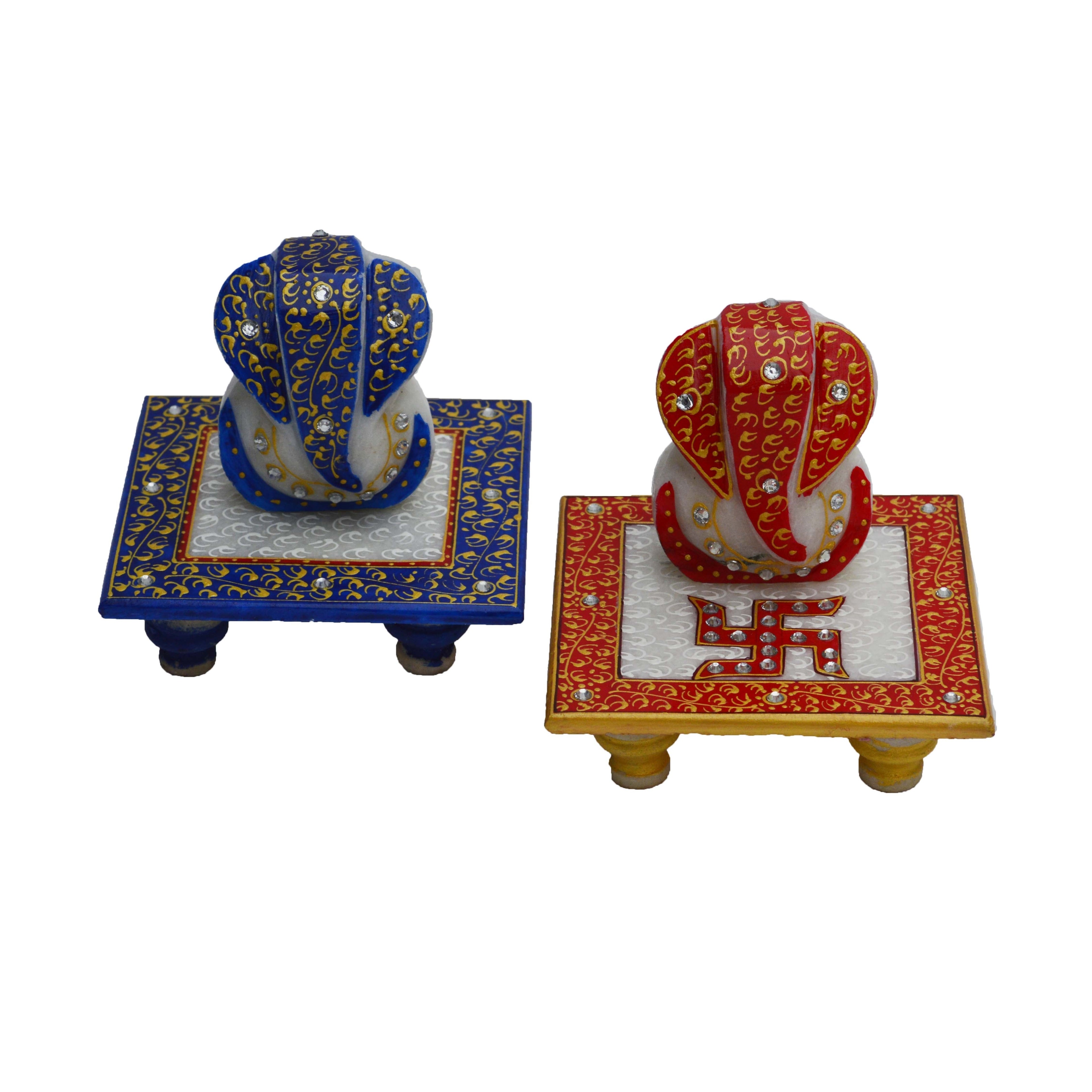 Set of Ridhi Sidhi Marble Chowkis Kafalo