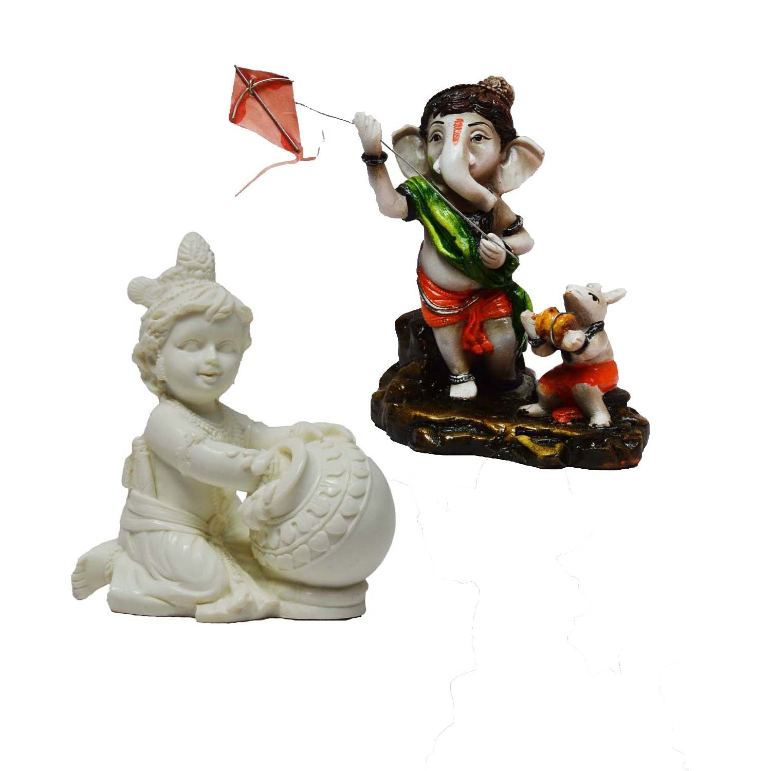 Combo of Lord Ganesha and Laddu Gopal Statue Kafalo