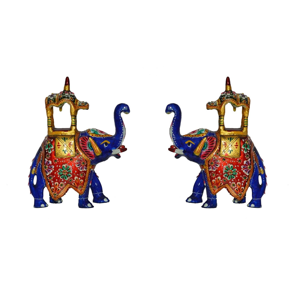 Combo of Meenakari Colorful Ambabari Elephant Statue Kafalo