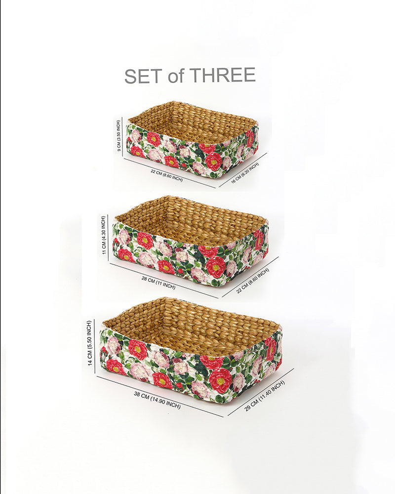 Seagrass Office Desk Organizer and Stationery Box for Table Use
