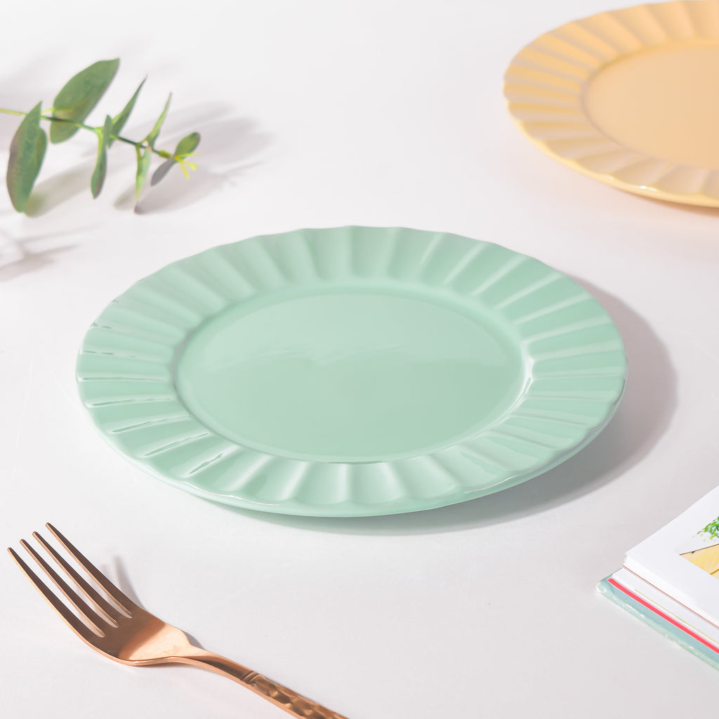 Claramay Mint Green Pastel Ceramic Snack Plate 8 Inch Nestasia