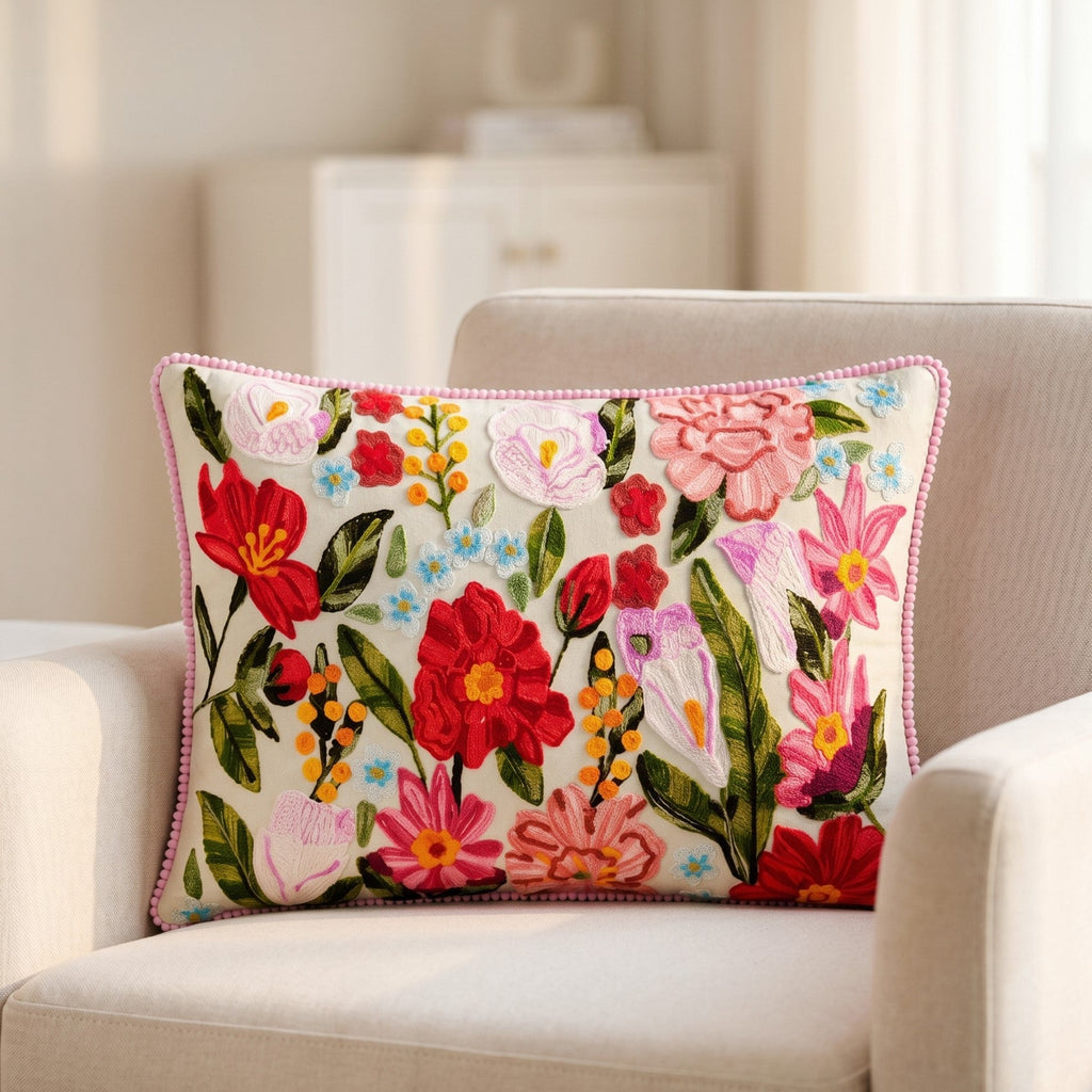 Secret Oasis Embroidered Cotton Cover 50x35cm Nestasia