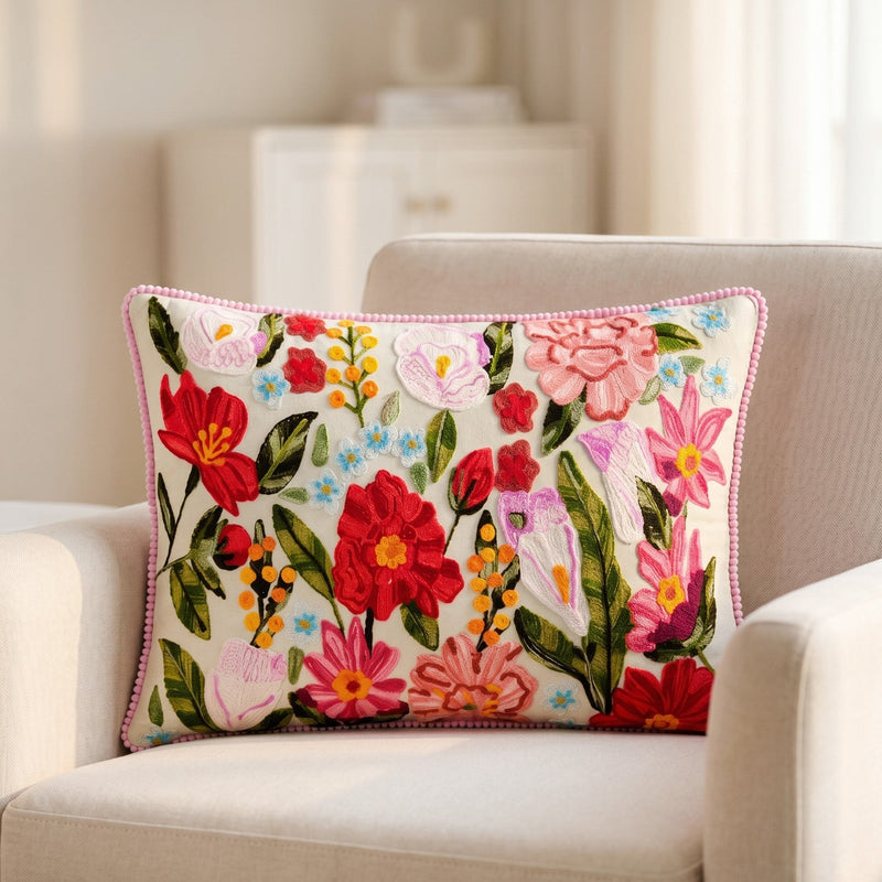 Secret Oasis Embroidered Cotton Cover 50x35cm Nestasia