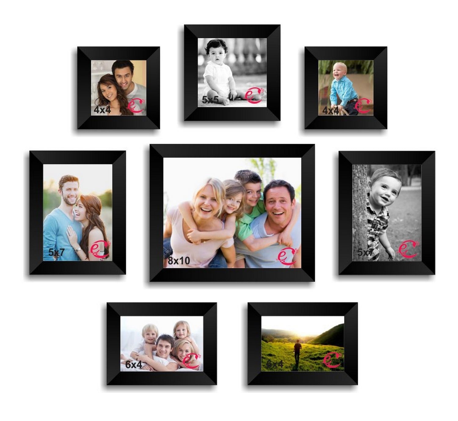 Memory Wall Collage Photo Frame Set of 8 individual photo frames Kafalo