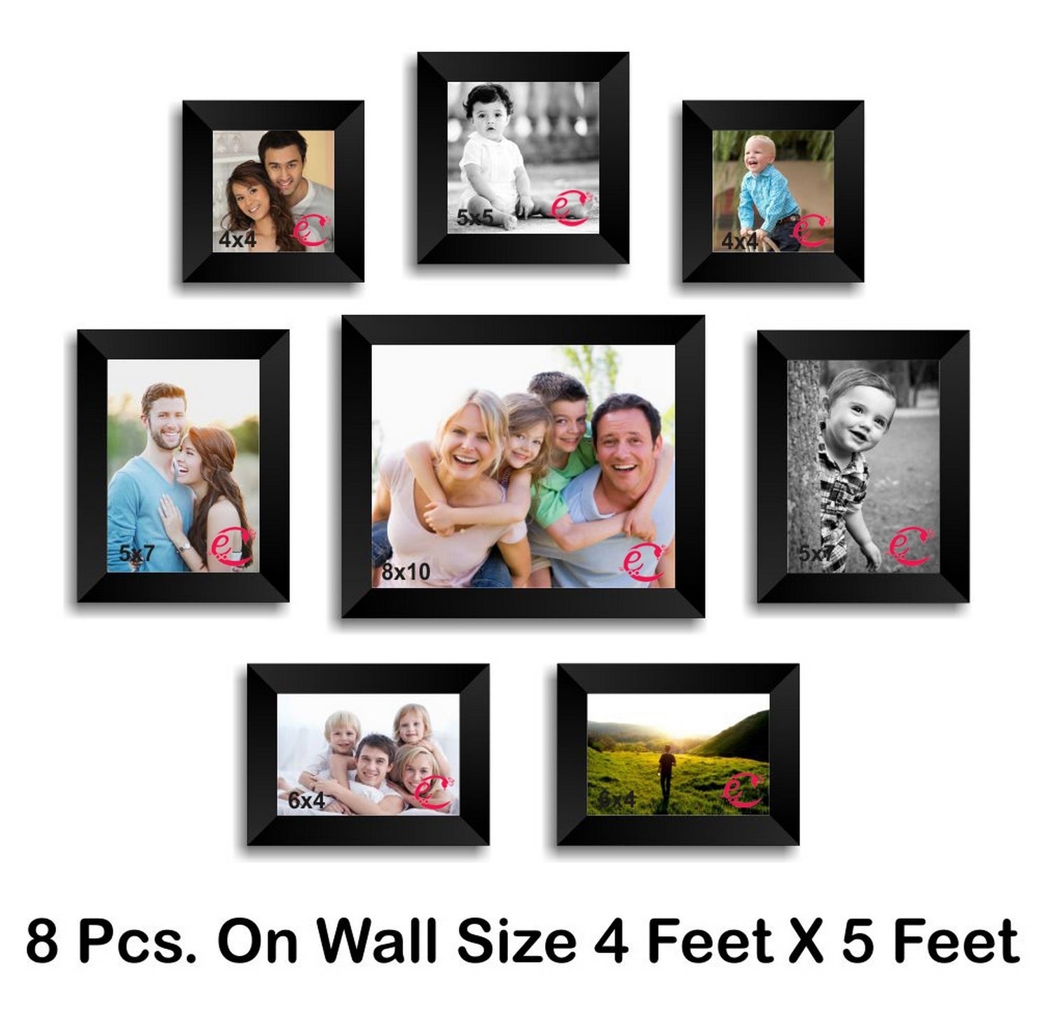 Memory Wall Collage Photo Frame Set of 8 individual photo frames Kafalo