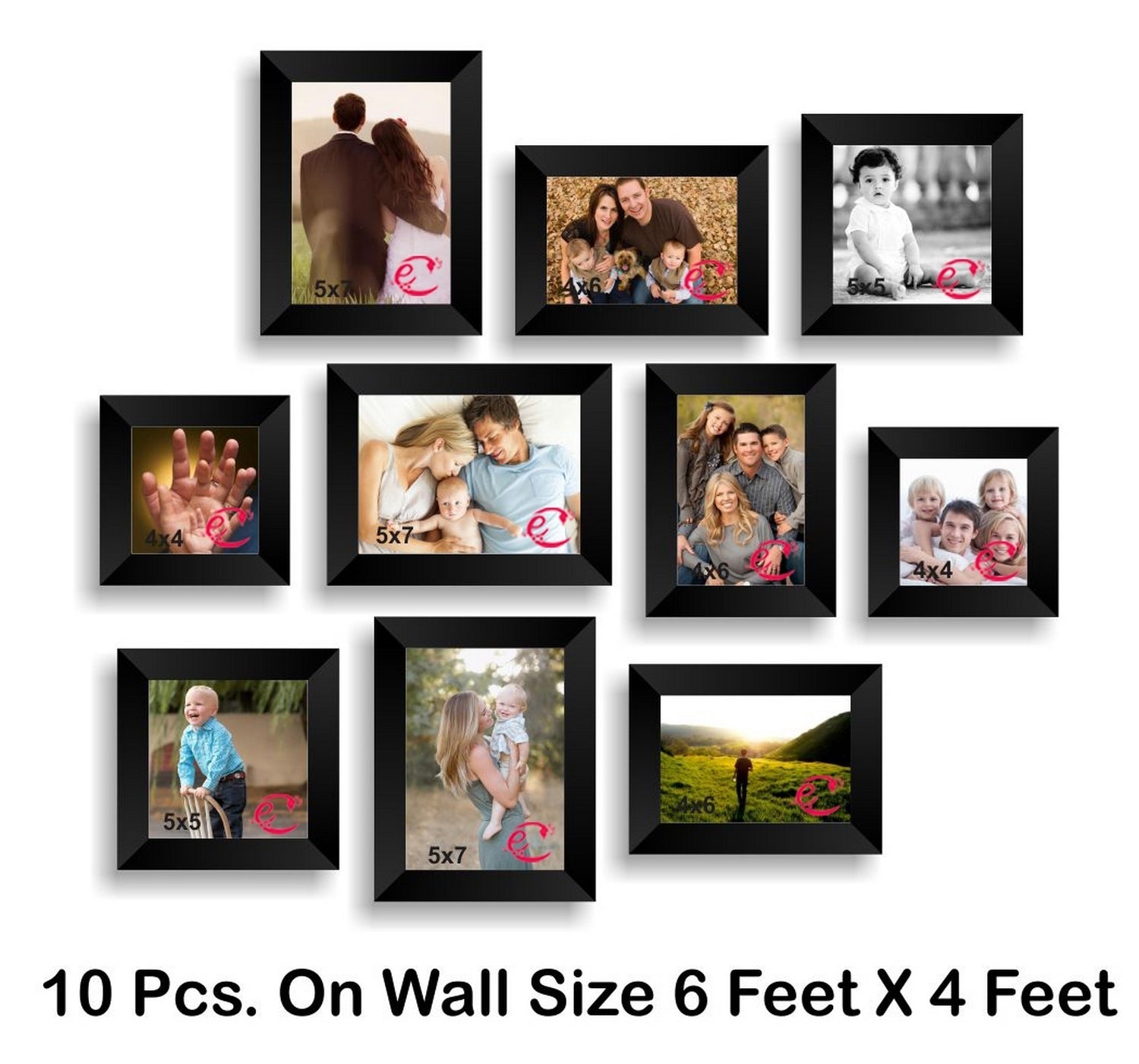 Memory Wall Collage Photo Frame Set of 10 individual photo frames Kafalo